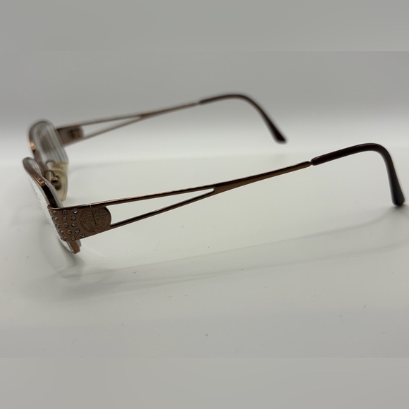Rectangular Metal Reading Glasses in Brown and Gold - Picture 3 of 7